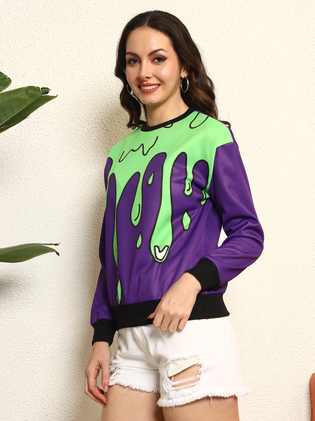 TANDUL Women Purple Printed Sweatshirt