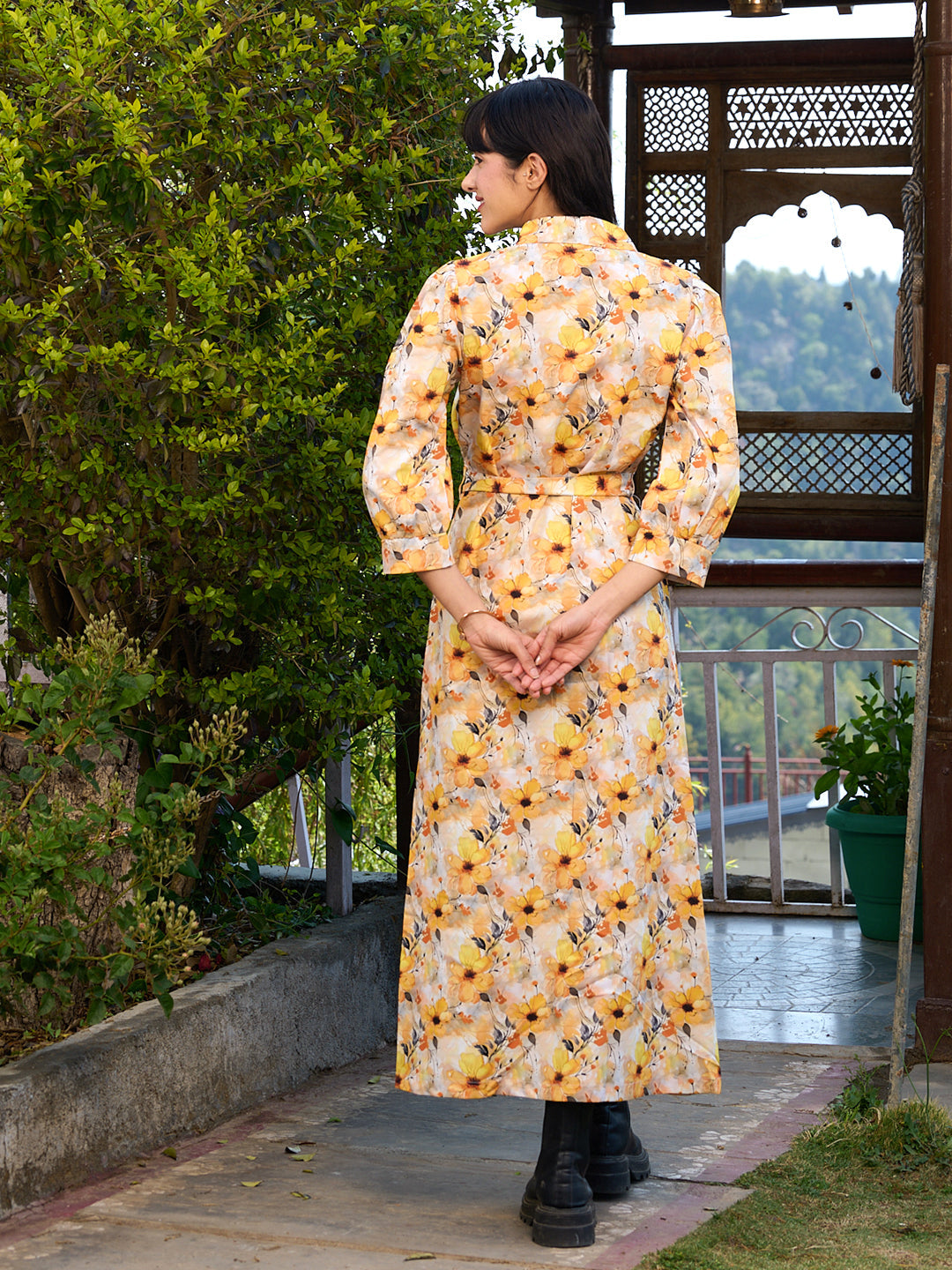 TANDUL Women Yellow Floral Printed Dress