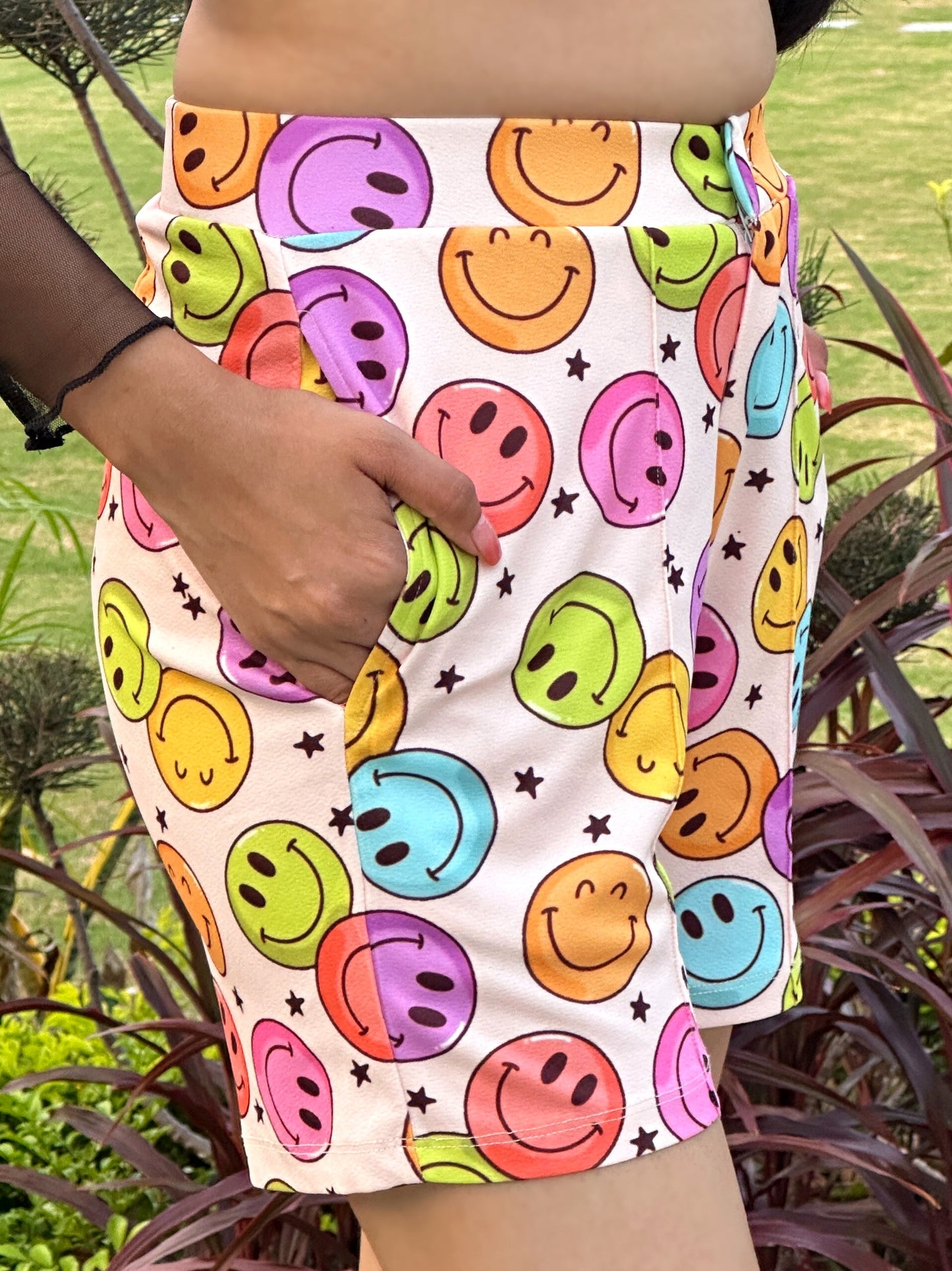 TANDUL Women Vibrant Smiley Face Shorts