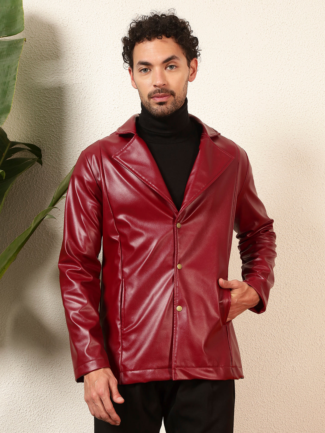 TANDUL Men's Solid Single Breasted Blazer
