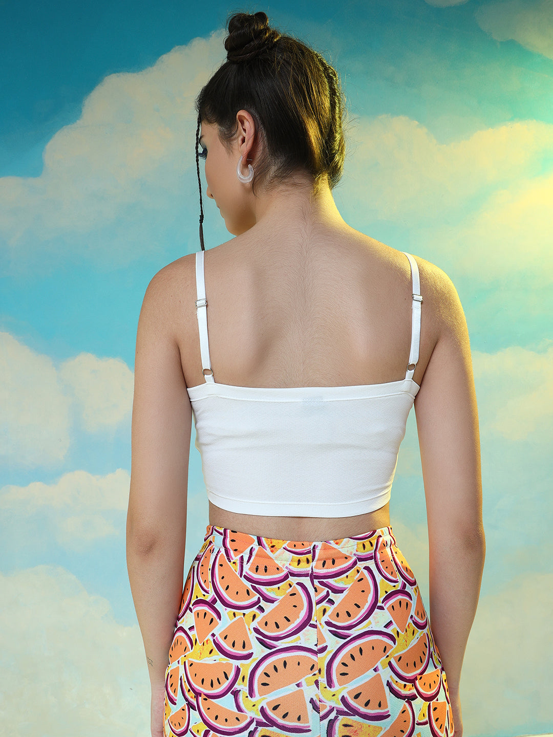 TANDUL  Casual Sleeveless Solid Women White Top