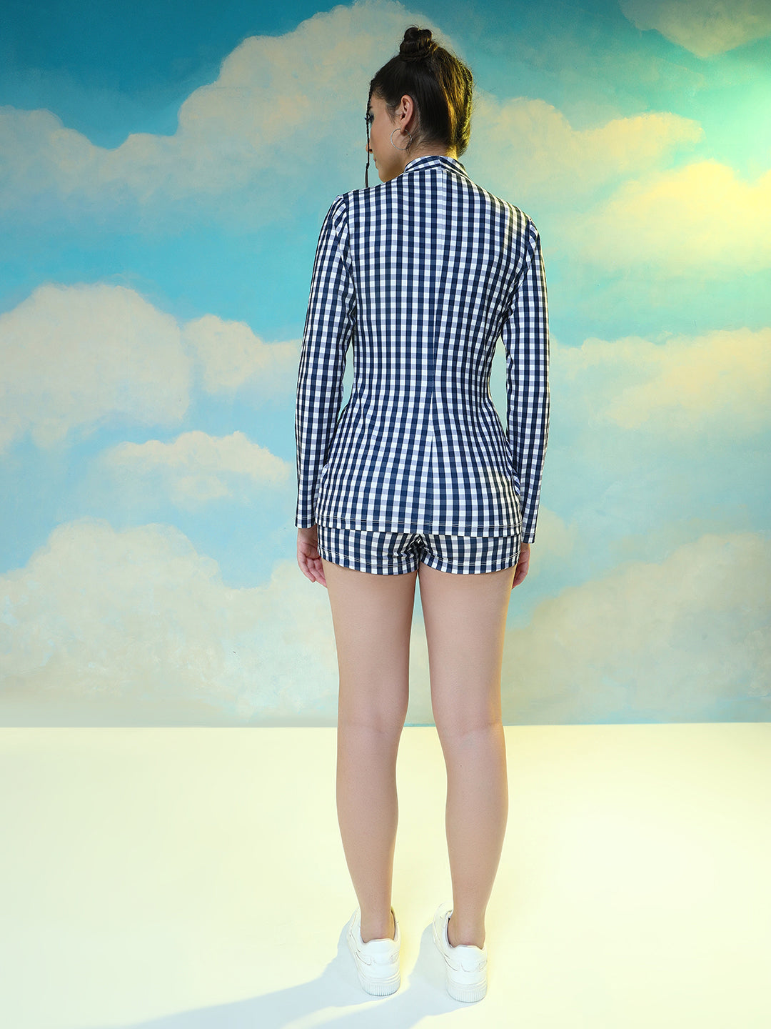 TANDUL Shirt Chino Shorts Co-ords Set with Blazer