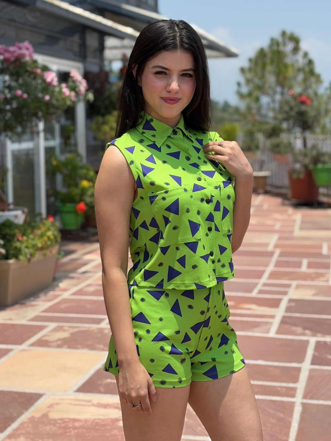 TANDUL Women Neon Green Printed Co-ord Set