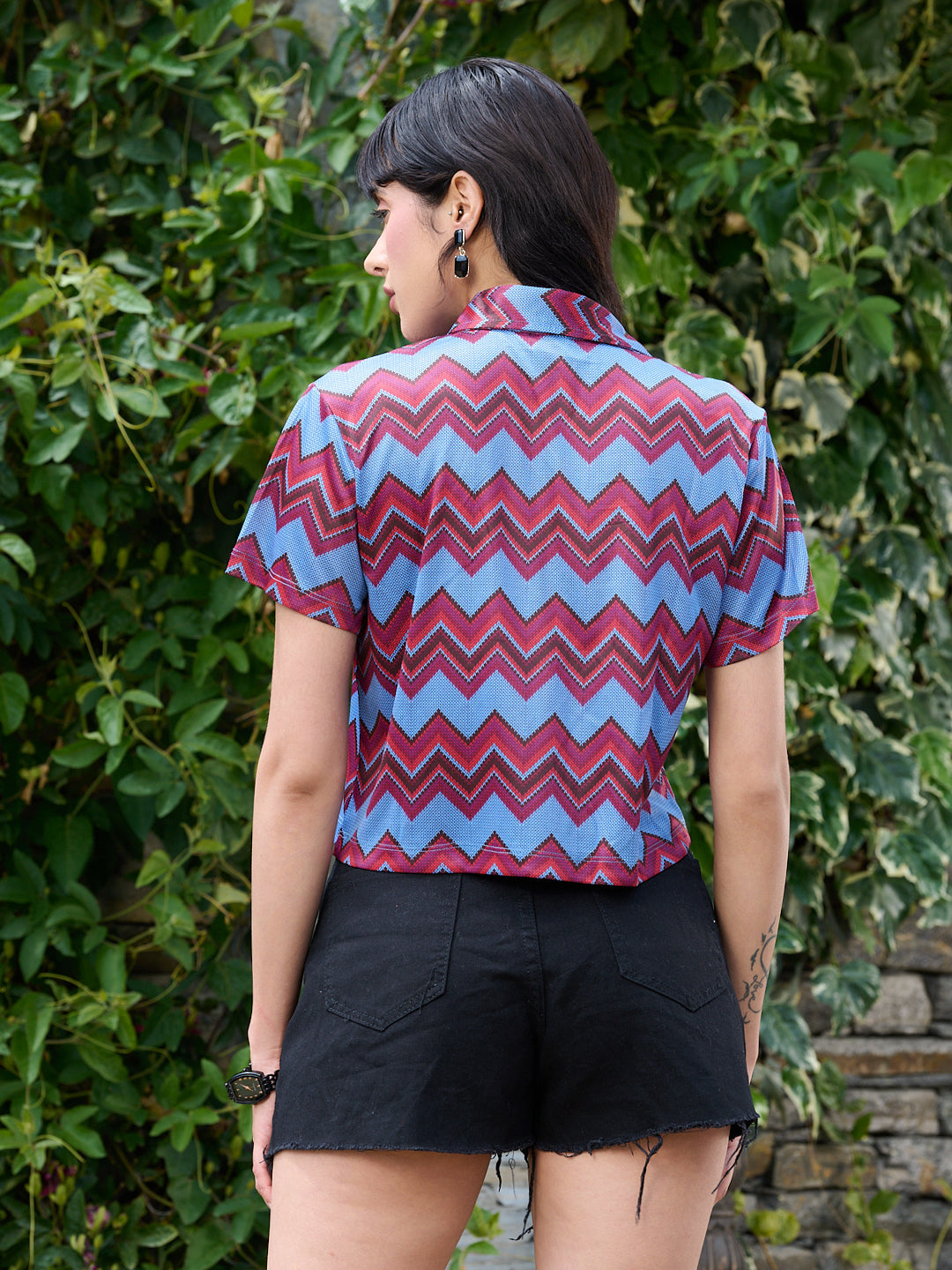 TANNDUL Women Chevron Printed Shirt