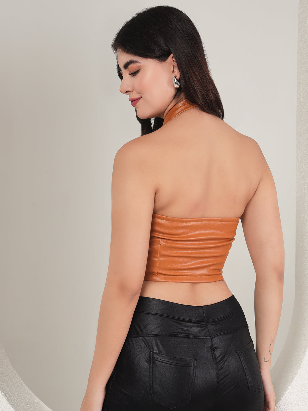 TANDUL Casual Solid Women Brown Top