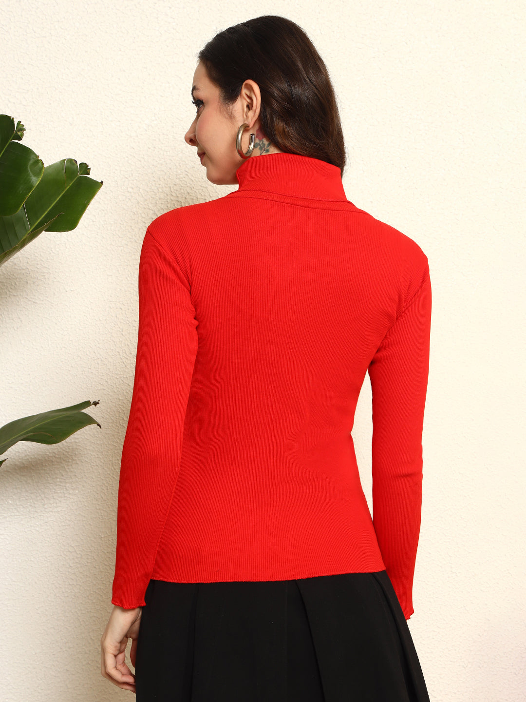 TANDUL  Casual Regular Sleeves Solid Women Red  Sweater