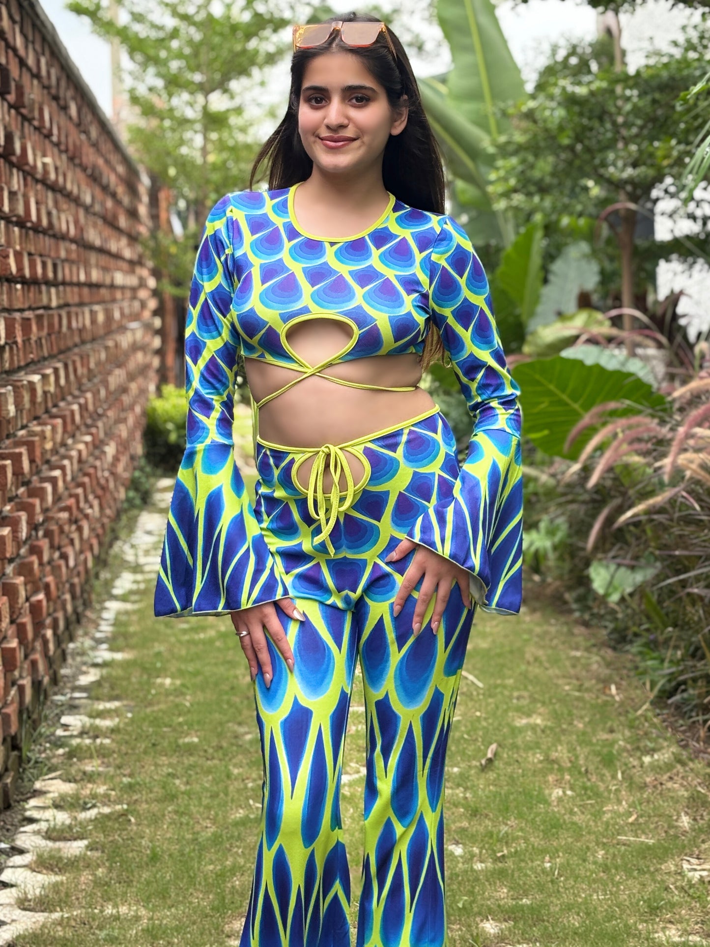 TANDUL Women Stunning Blue and Green Co-ord set
