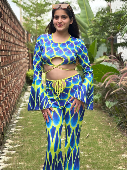 TANDUL Women Stunning Blue and Green Co-ord set