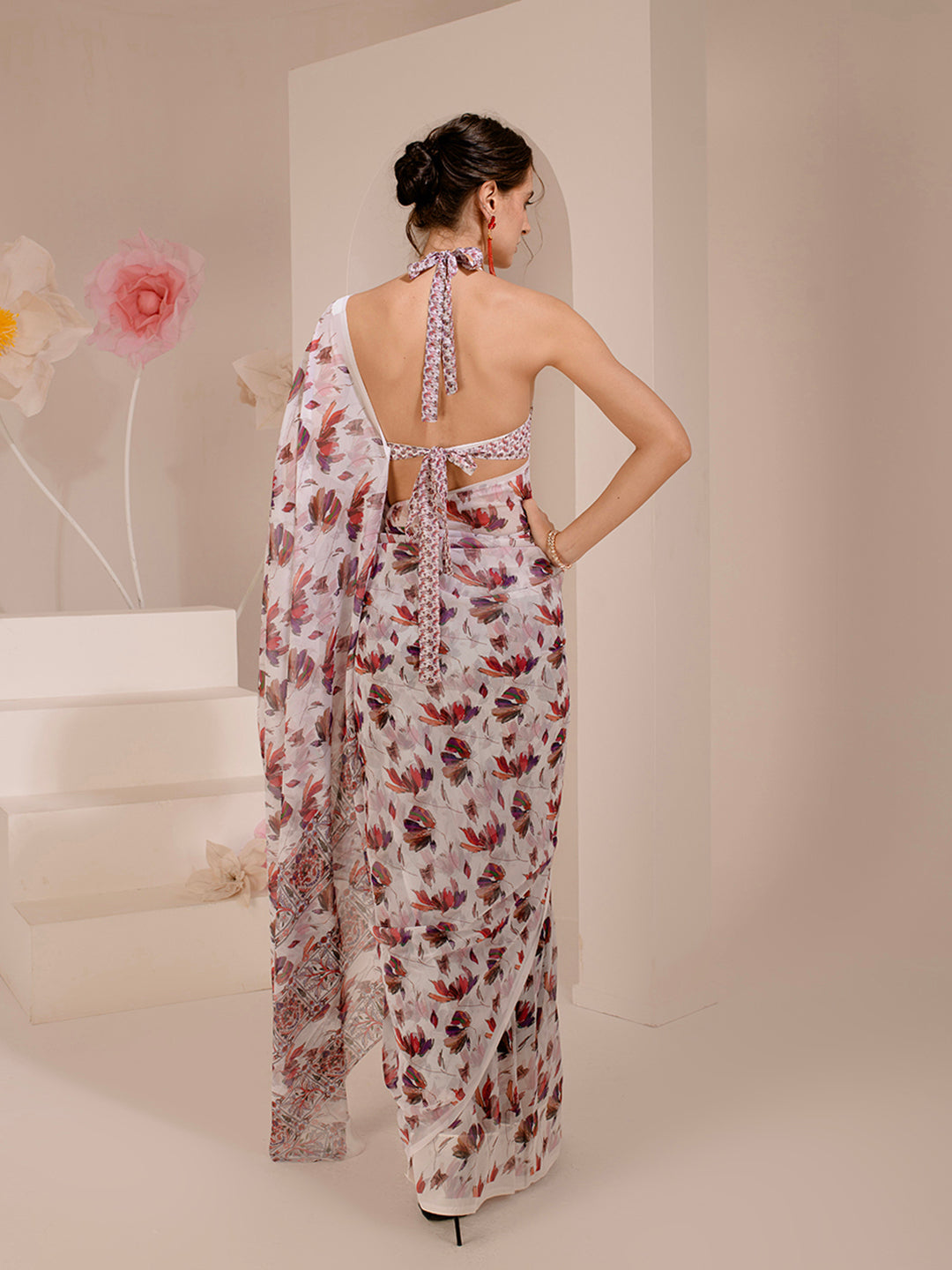 ELTIRE Exquisite Printed Bollywood Style Georgette Saree