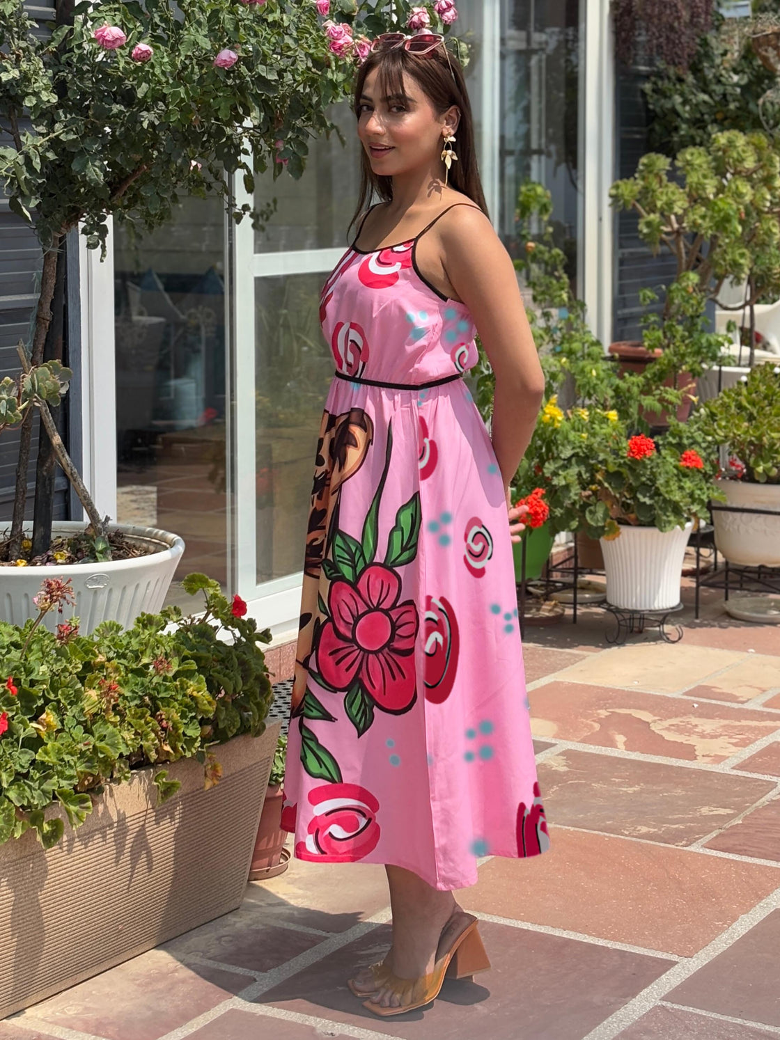 Tandul Women Stunning Tiger Graphic Printed Dress