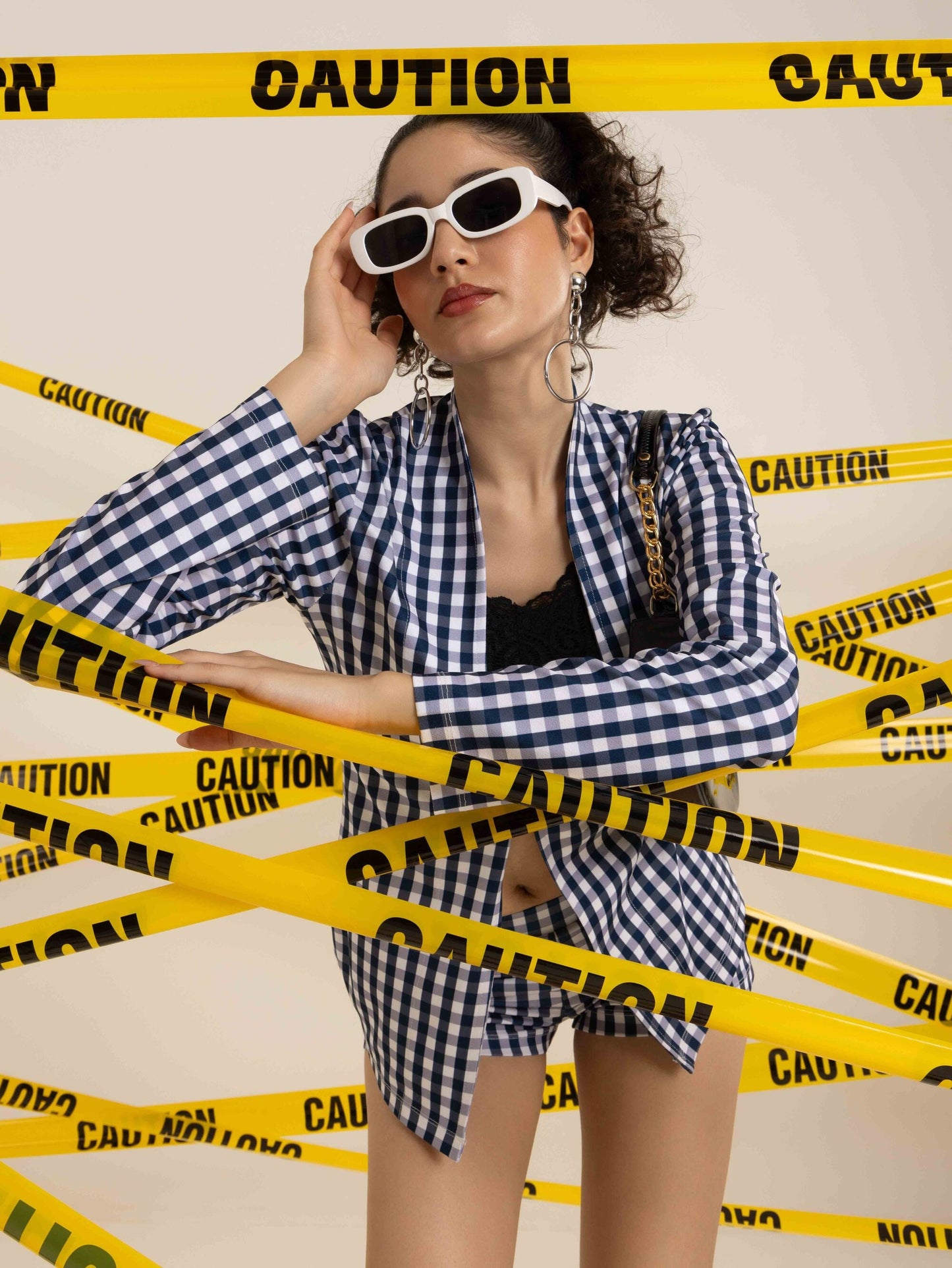 TANDUL Shirt Chino Shorts Co-ords Set with Blazer