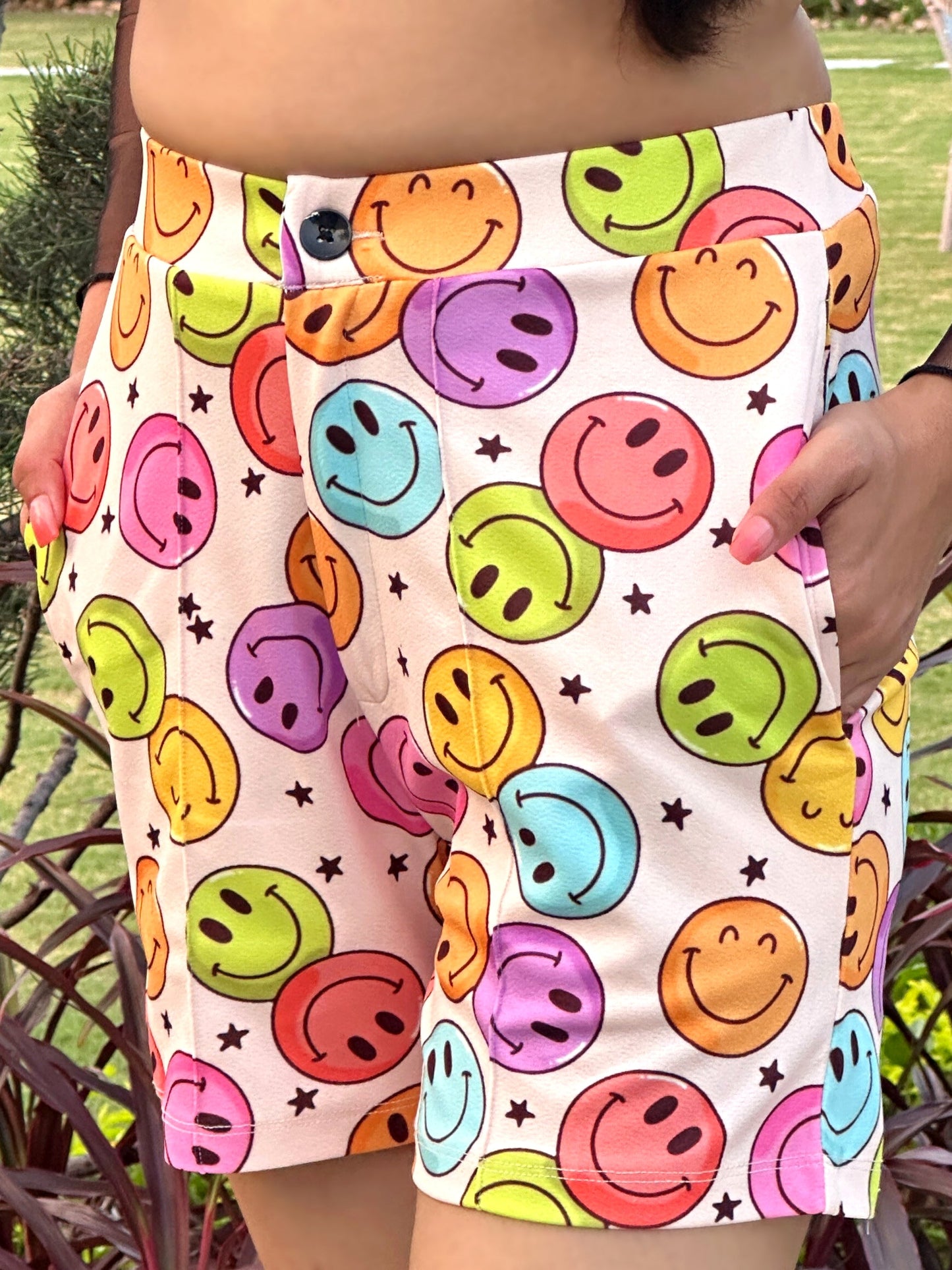 TANDUL Women Vibrant Smiley Face Shorts