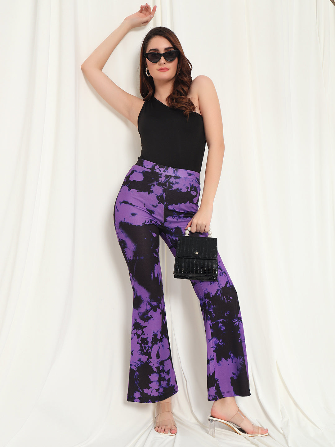 TANDUL  Women Regular Fit Purple Lycra Blend Trousers