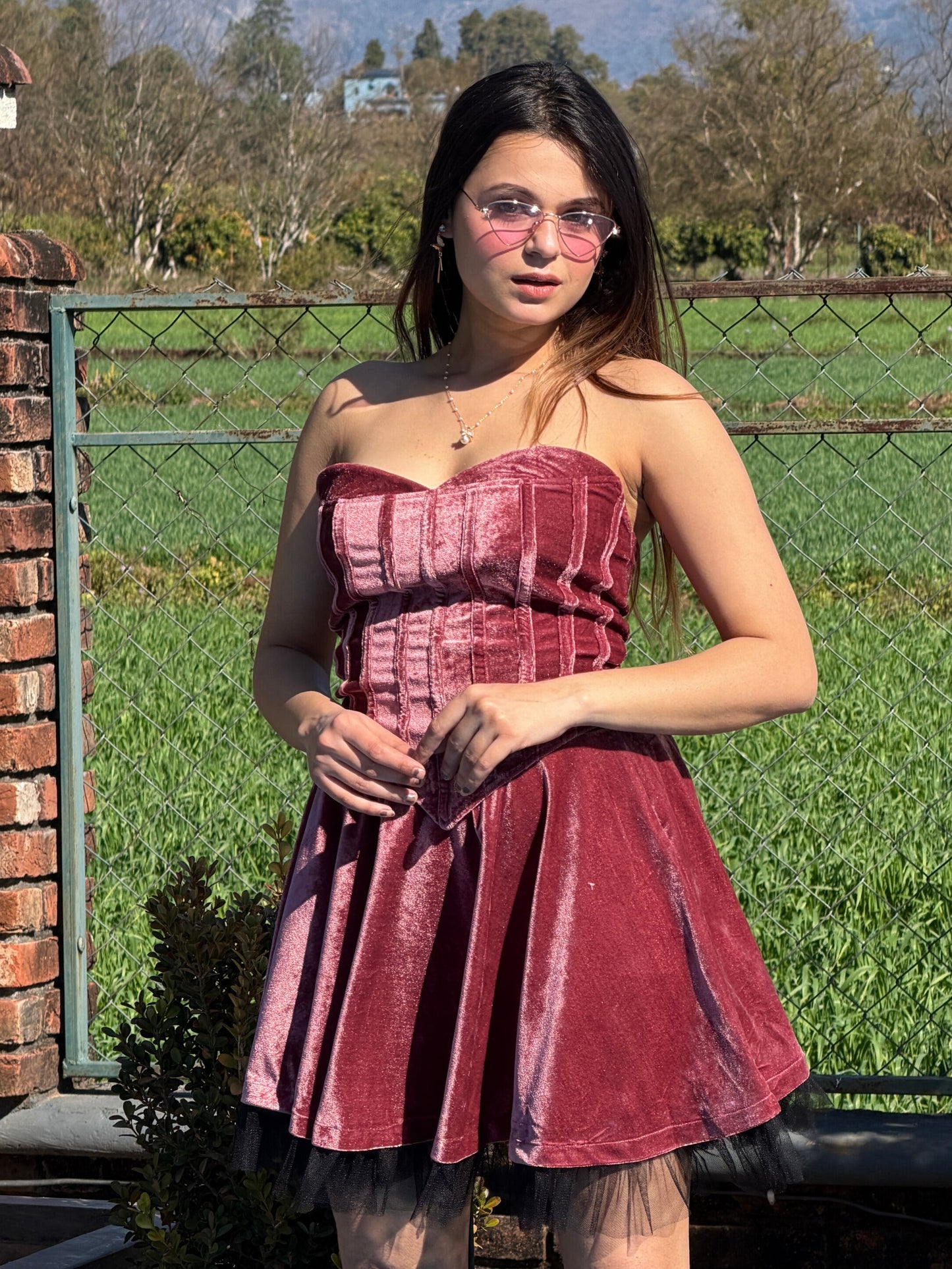 TANDUL Women Luxurious Pink Velvet Co-ord Set
