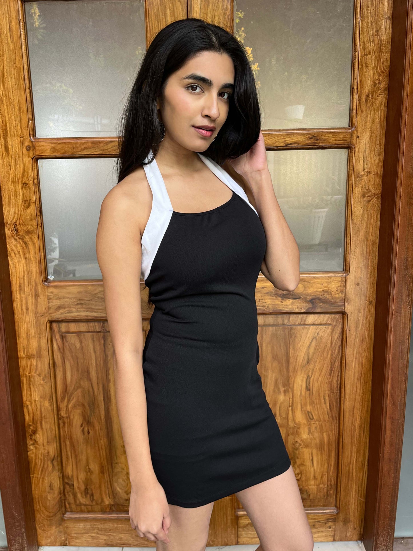 TANDUL Elegant Black Bodycon Dress