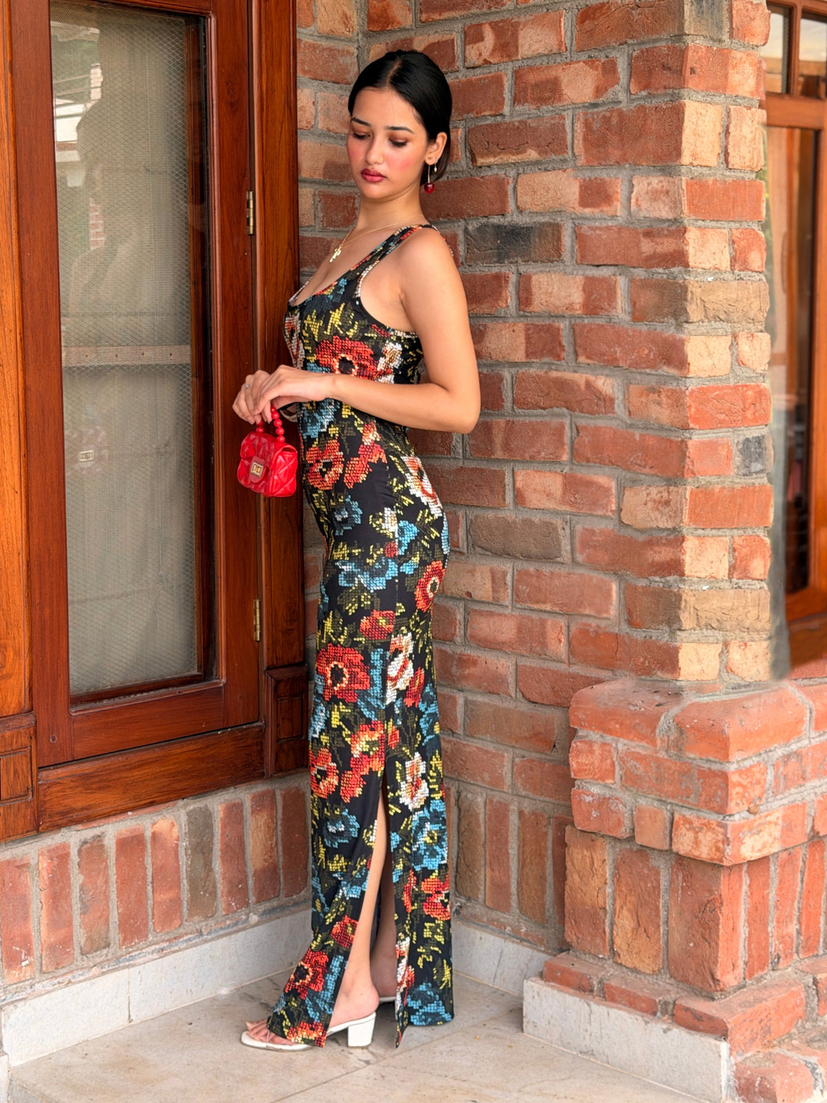 TANDUL Women Exquisite Floral Bodycon Dress