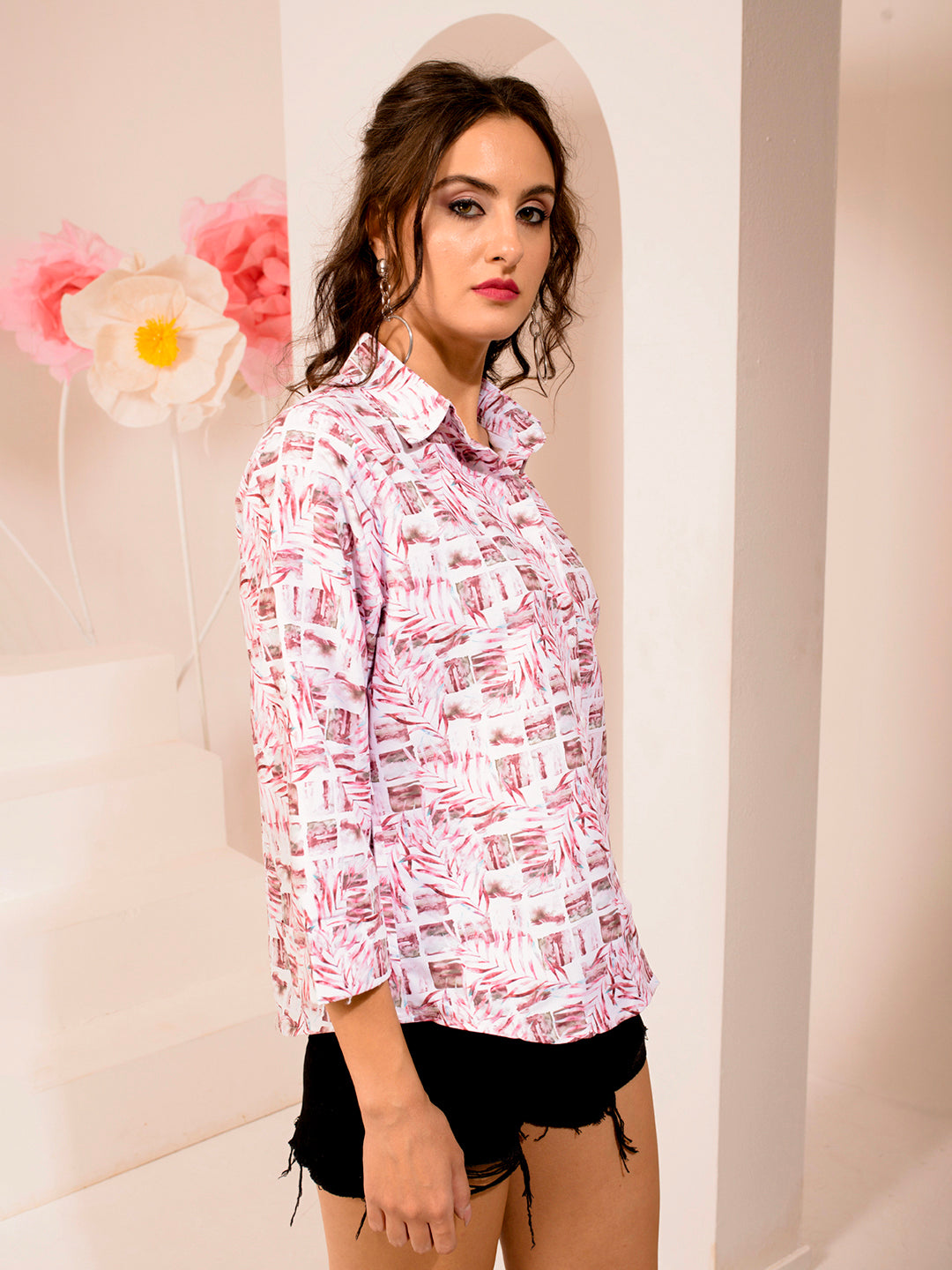 TANDUL  Women Regular Fit Printed Built-up Collar Casual Shirt