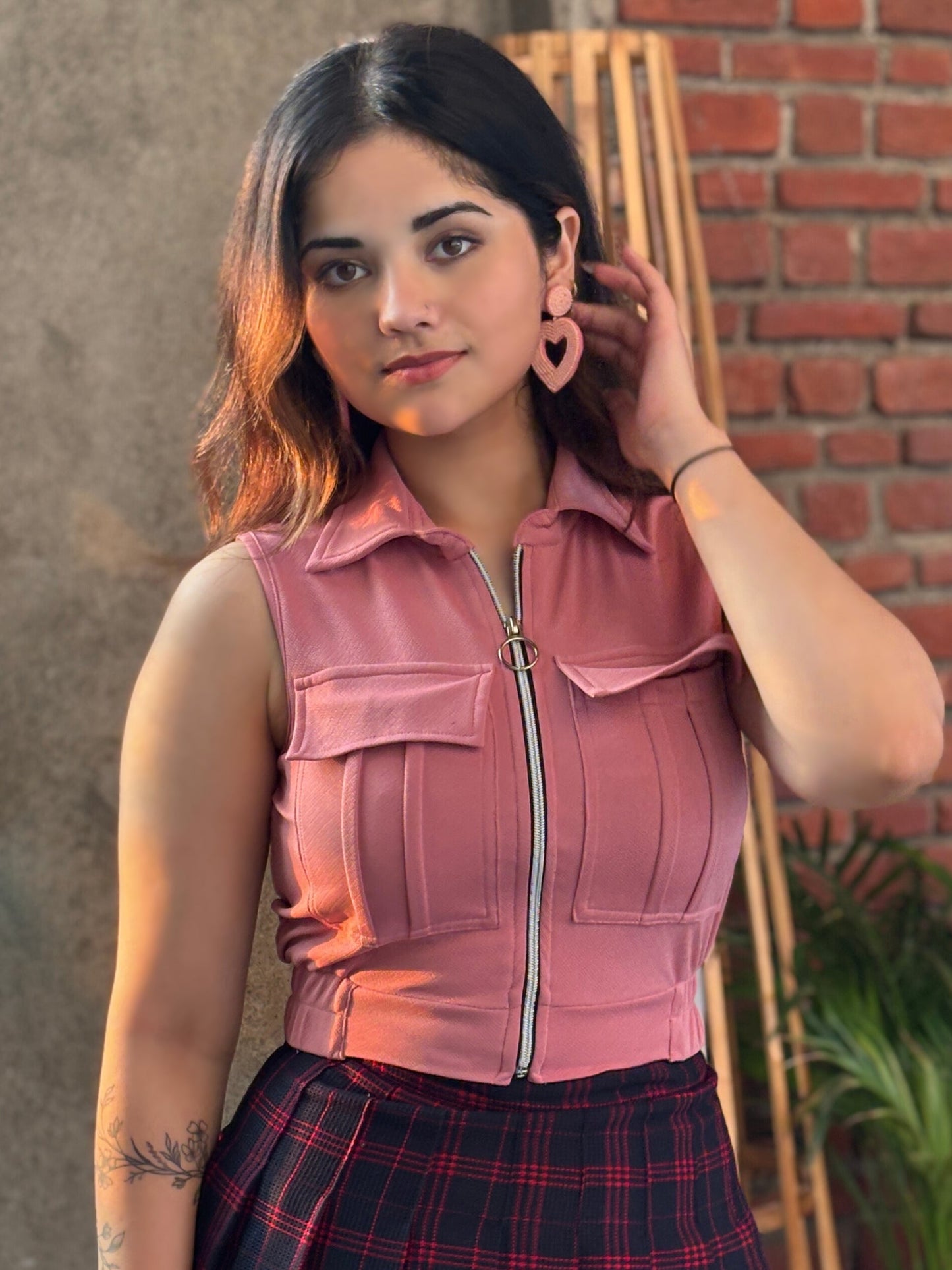 TANDUL Women Pink Jacket Style Top