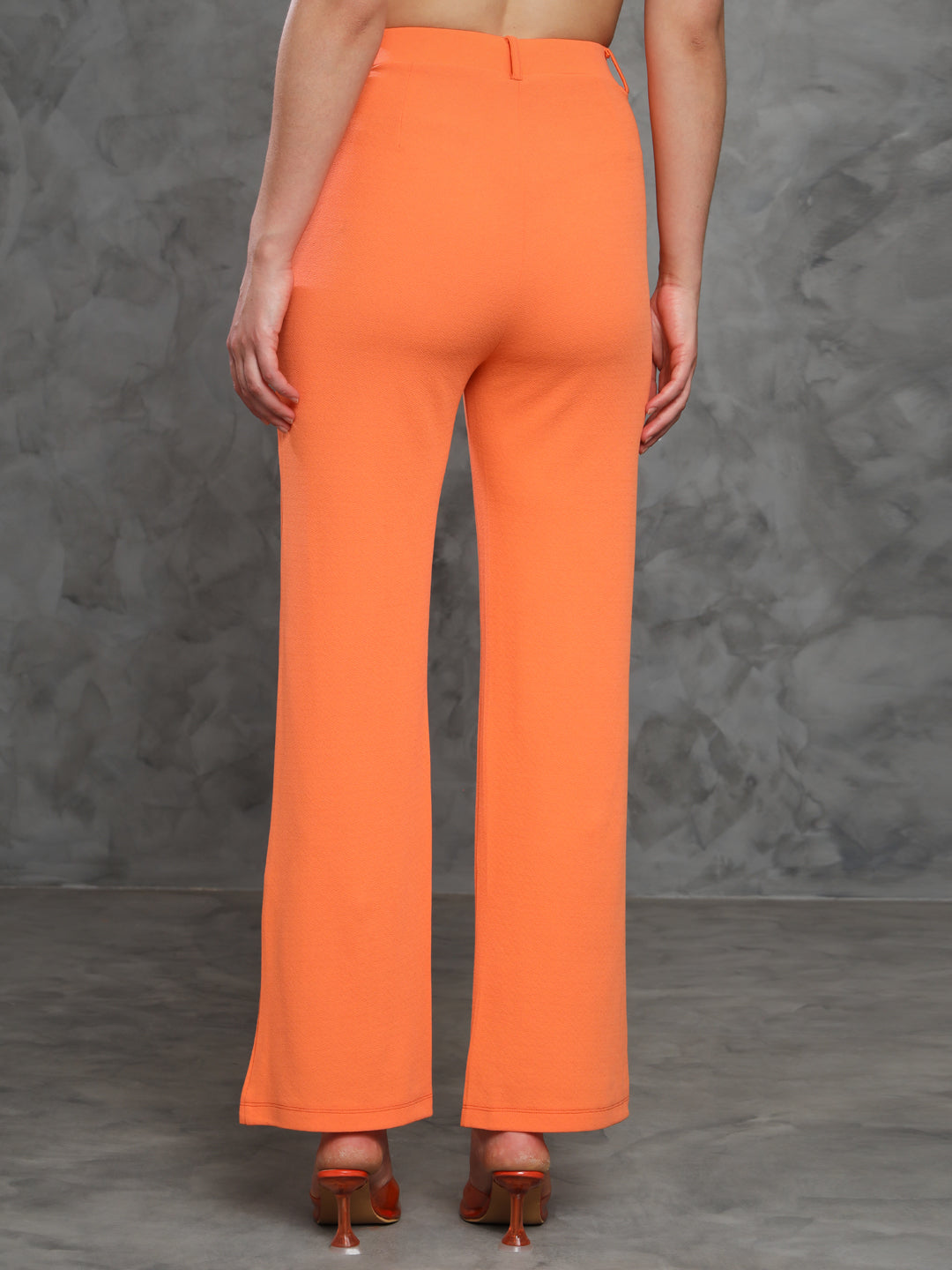 TANDUL Women Regular Fit Orange Lycra Trousers