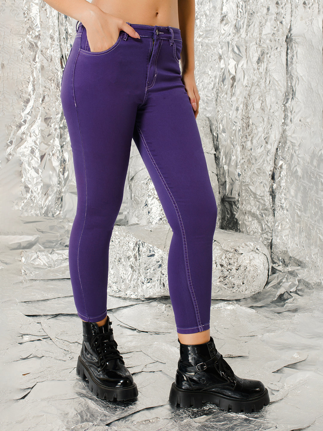 TANDUL  Women Regular Mid Rise Purple Jeans