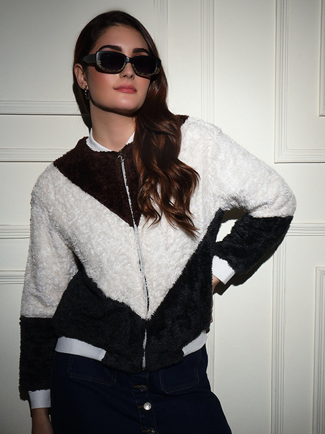 TANDUL  Women Colorblock Casual Jacket
