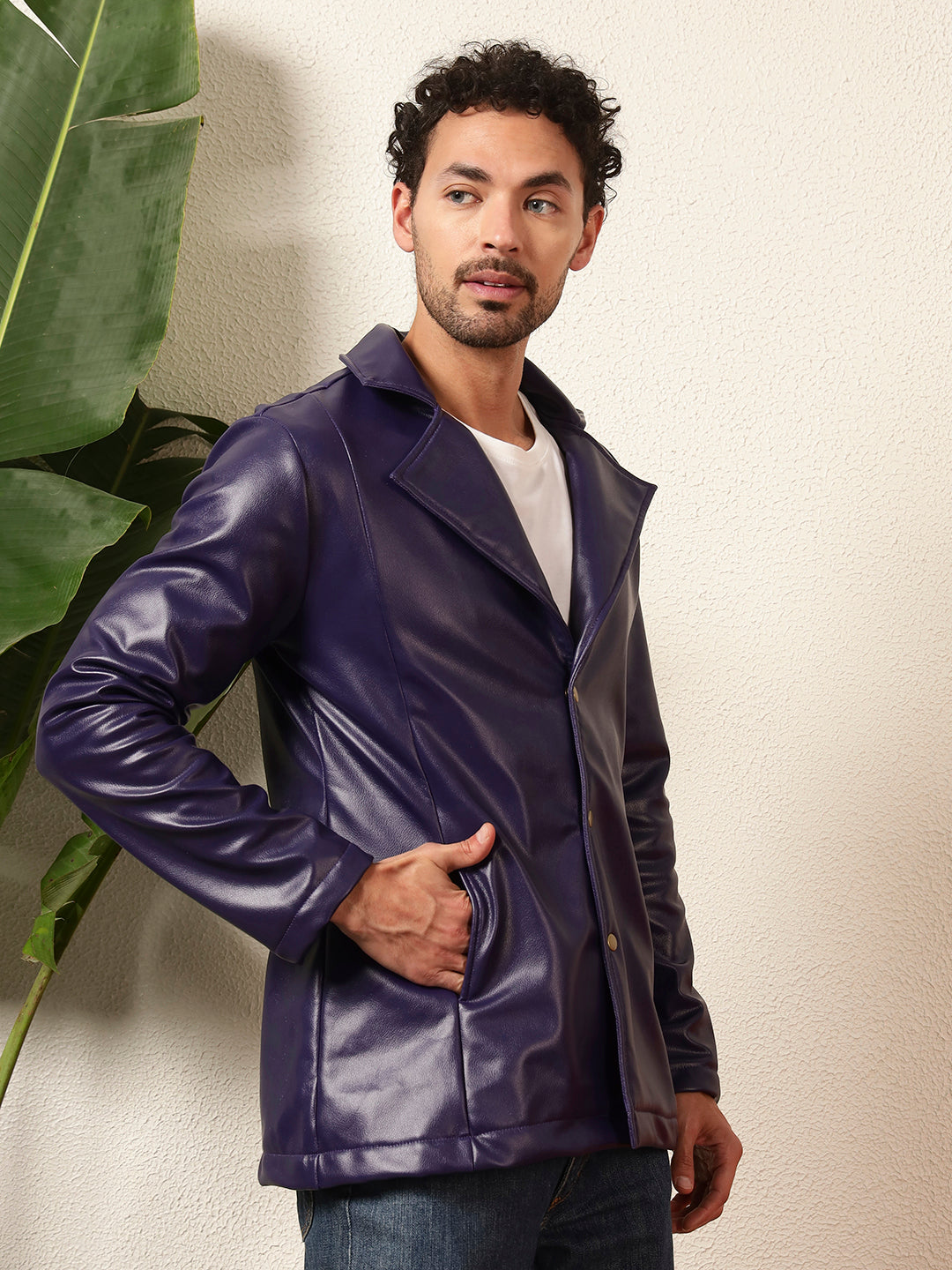 TANDUL Men's Solid Blue Blazer