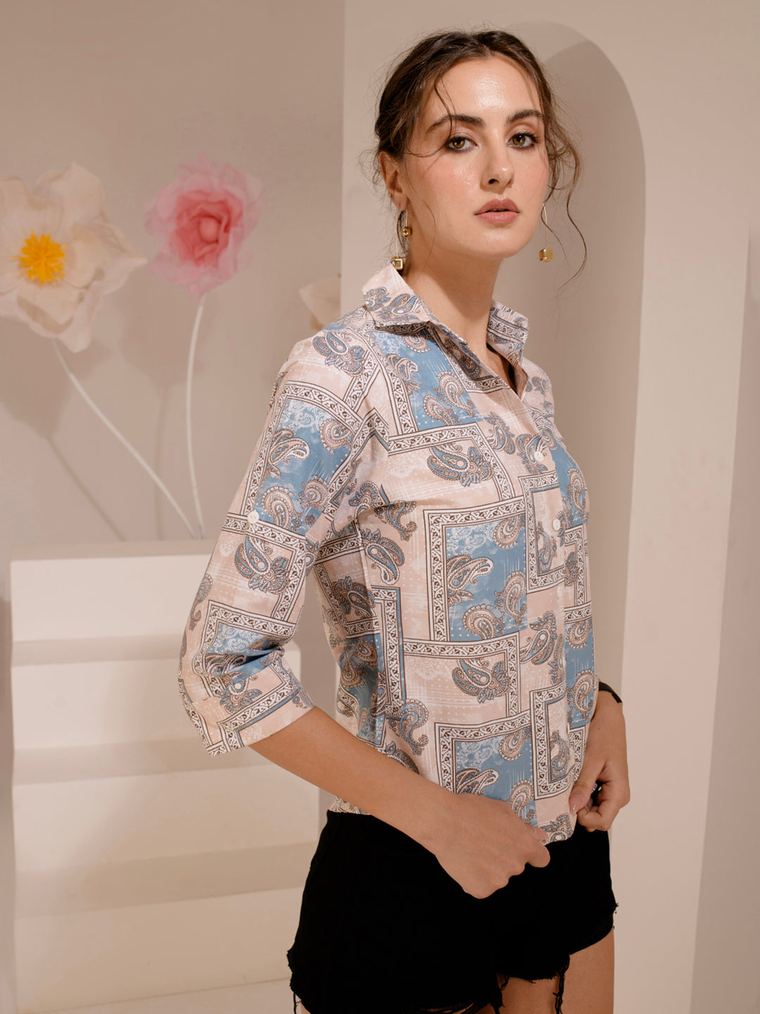 TANDUL  Women Regular Fit Printed Built-up Collar Casual Shirt