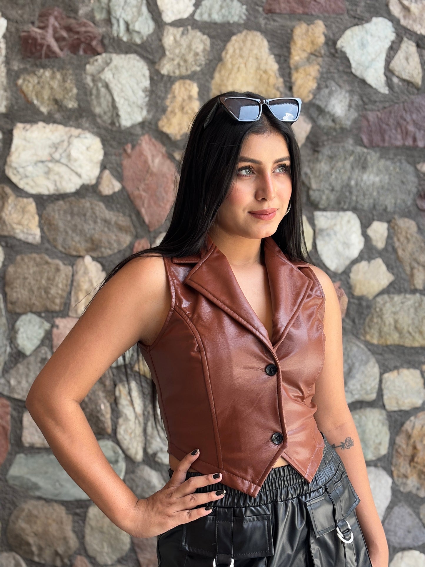 TANDUL Solid Brown Women Waistcoat