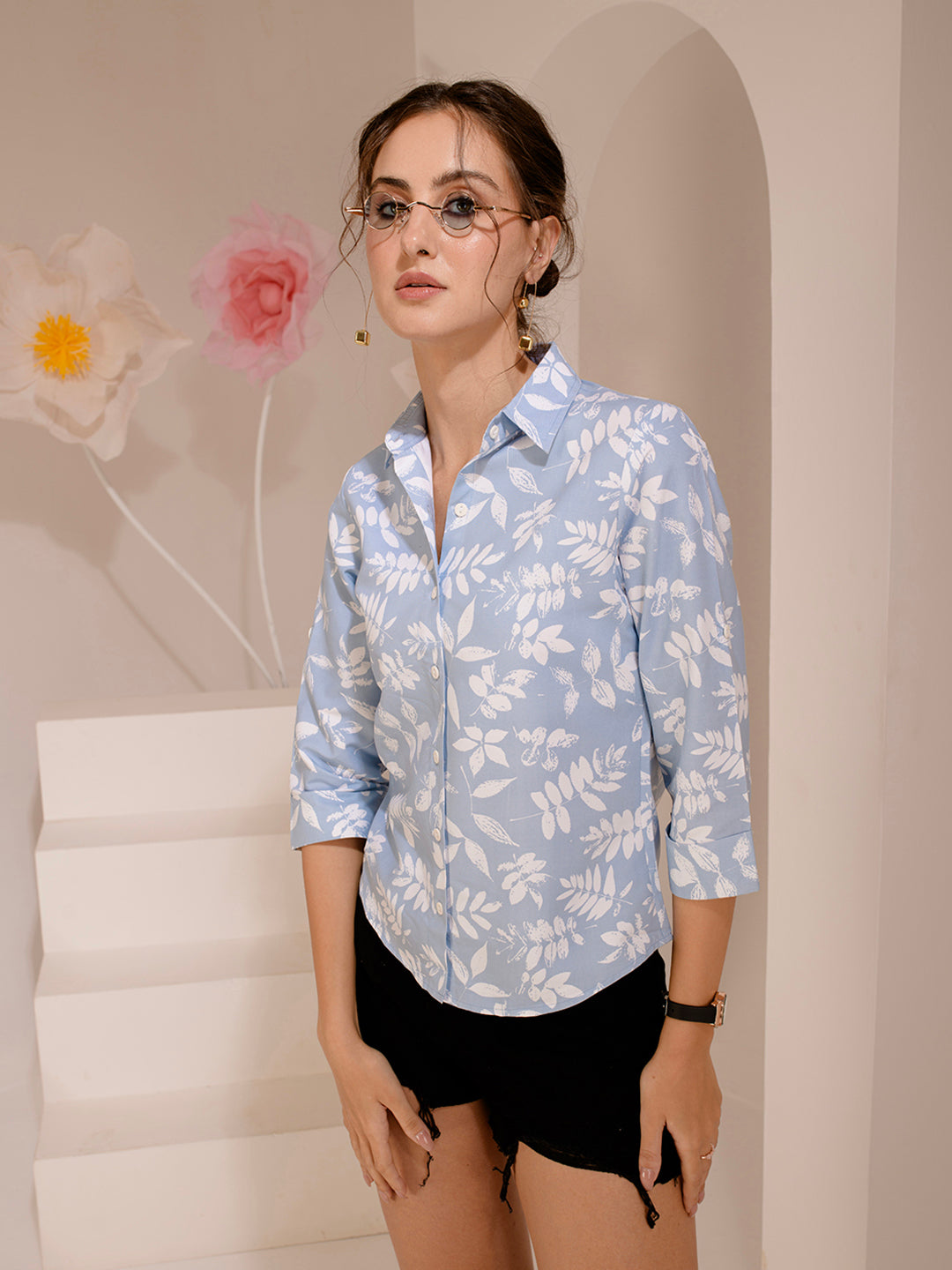 TANDUL  Women Regular Fit Printed Built-up Collar Casual Shirt