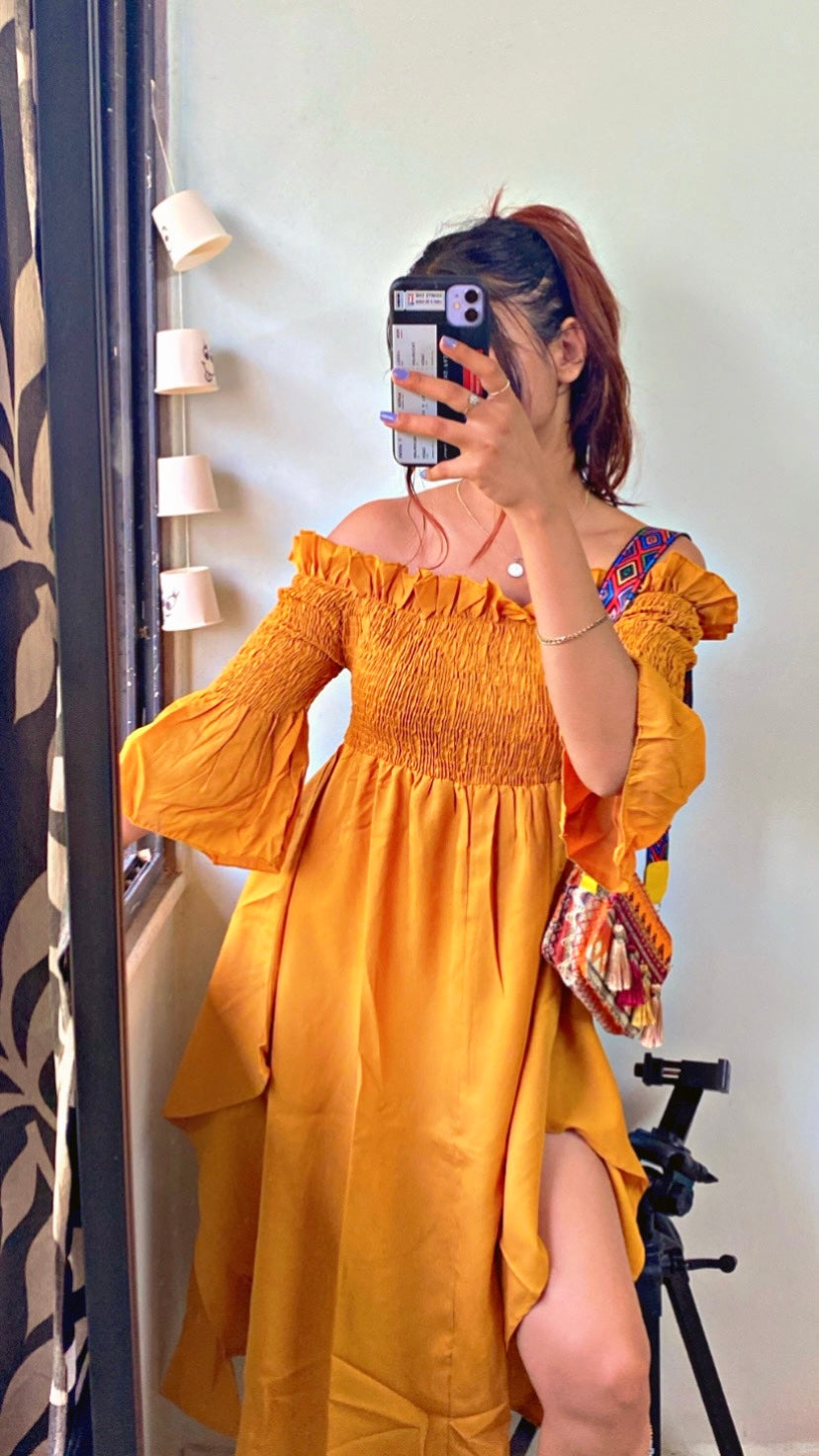 Women Maxi Yellow Dress