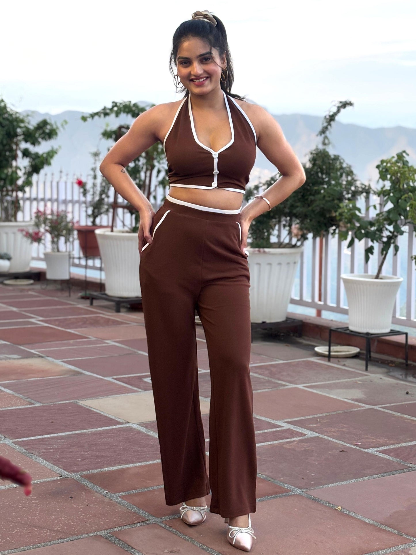 TANDUL  Women Brown Chic Co-ord Set