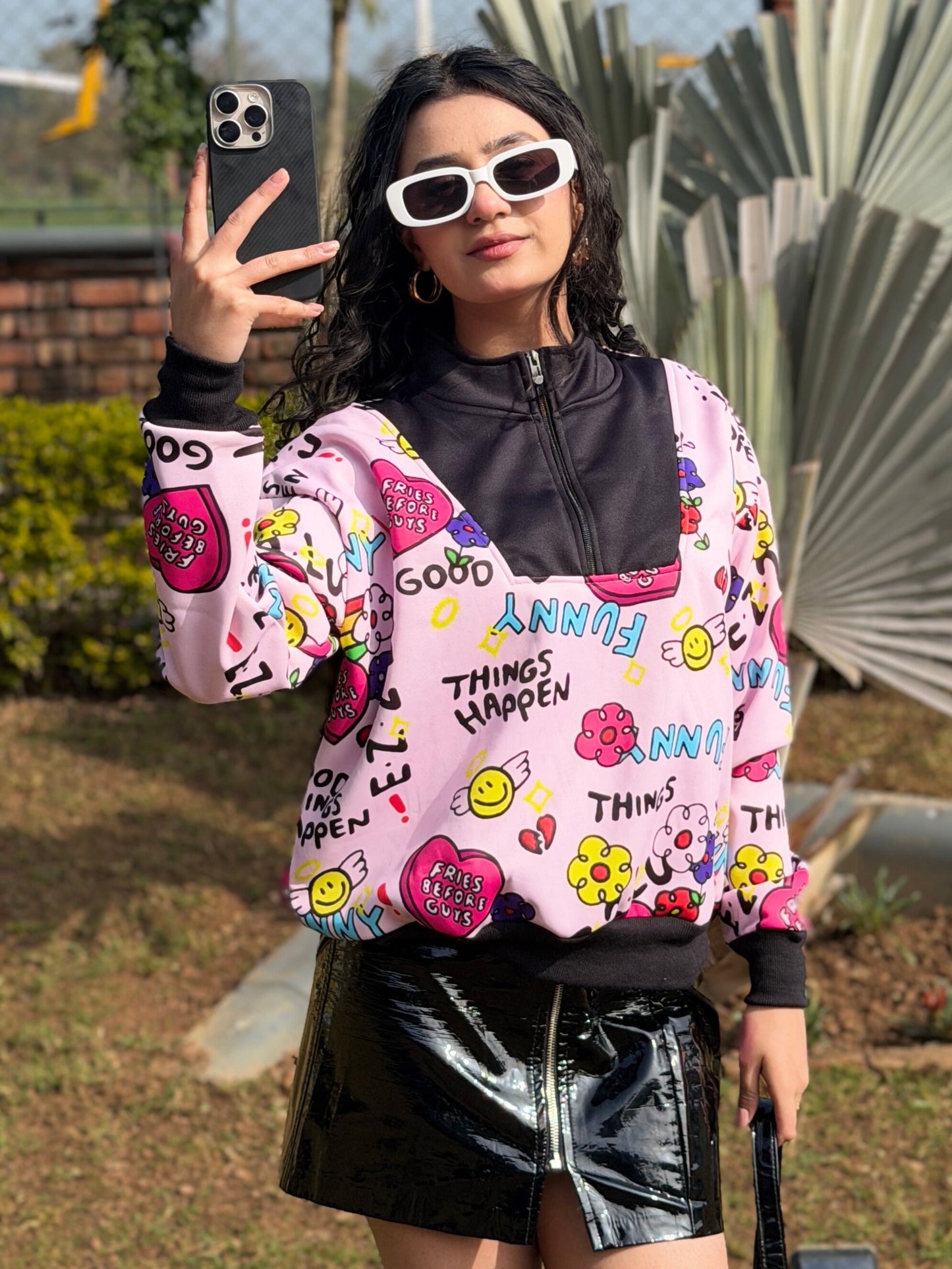 TANDUL Women Vibrant Multicolor Printed Sweatshirt