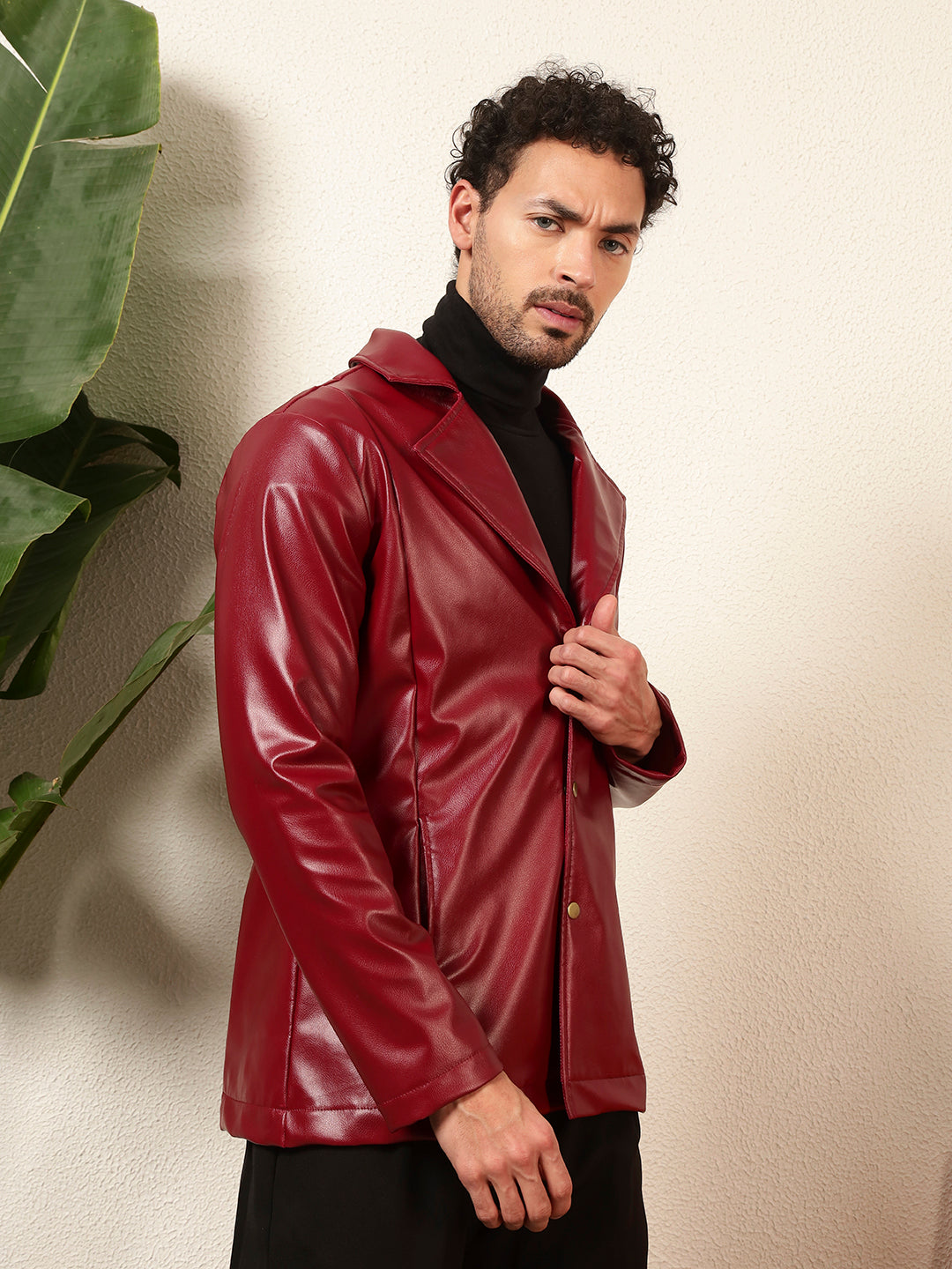TANDUL Men's Solid Single Breasted Blazer