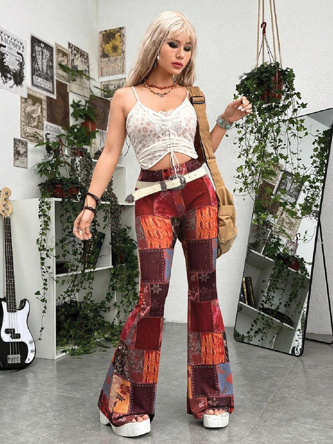 TANDUL  Women Regular Fit Multicolor Lycra Blend Trousers