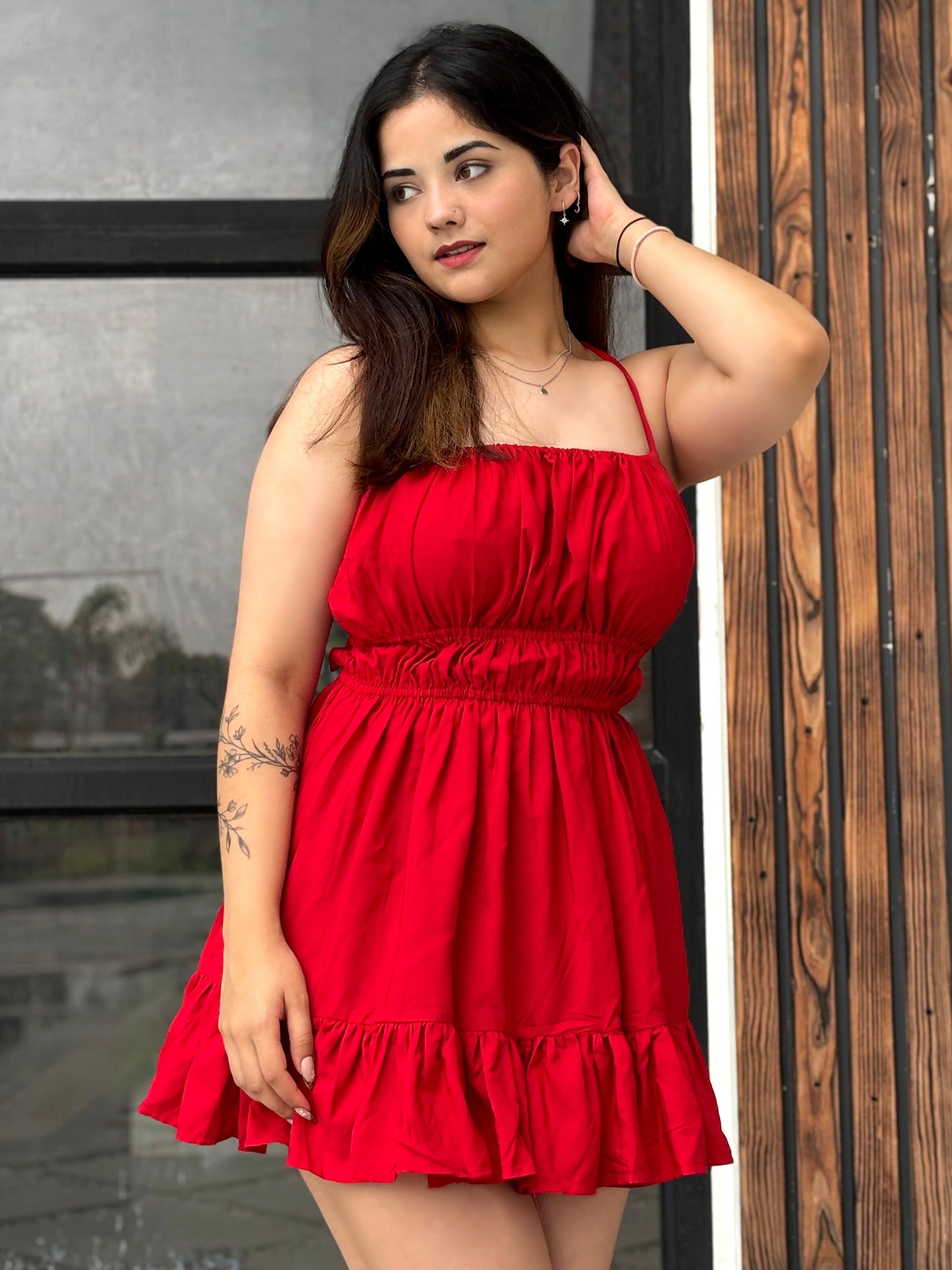 TANDUL Women Stunning Red Dress