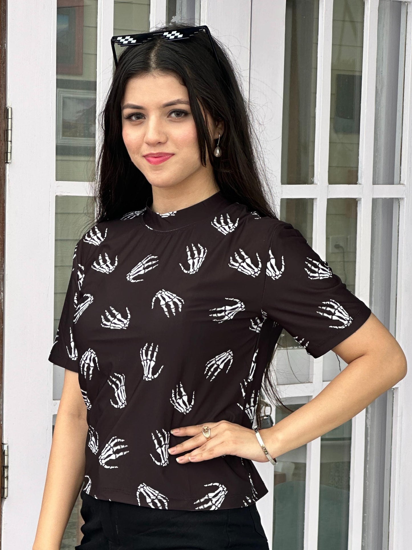 TANDUL Women Black Printed T-shirt