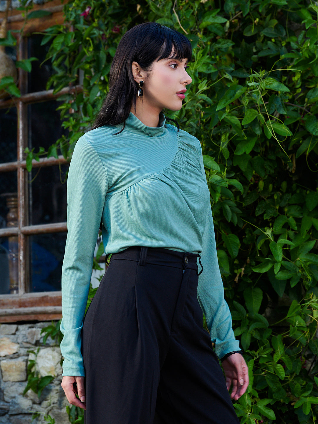 TANDUL Women Green Stylish Highneck