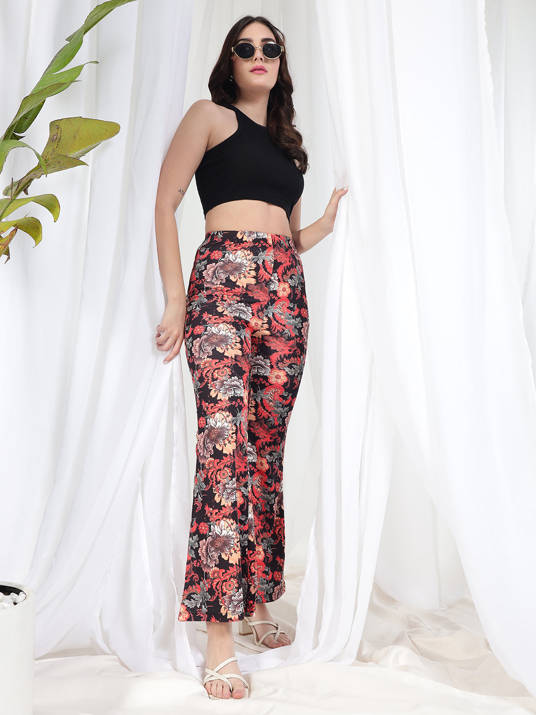 TANDUL Women Regular Fit Multicolor Floral Trouser