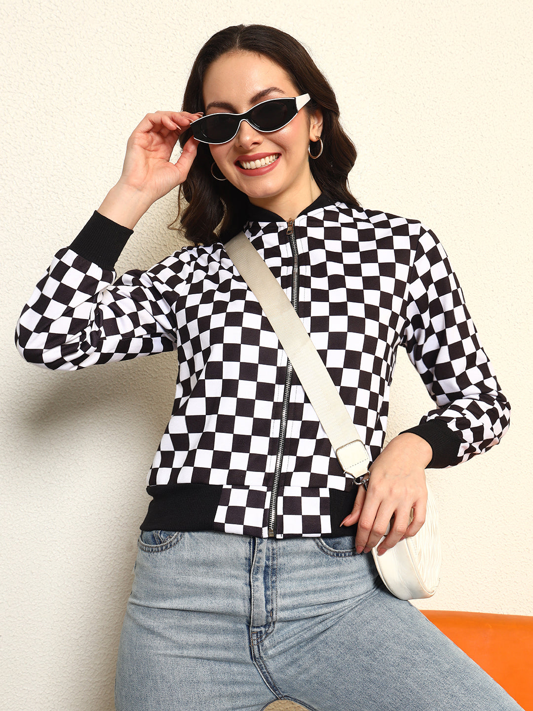 TANDUL Women Stylish Checkered Fleece Jacket