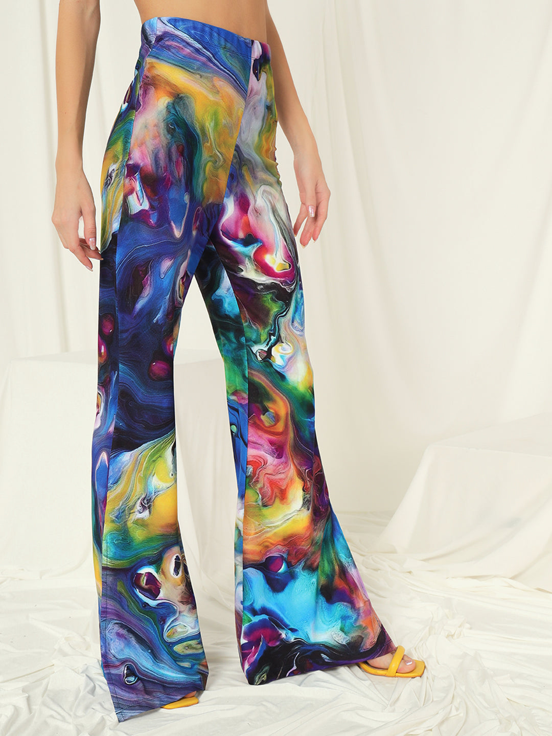 TANDUL  Women Regular Fit Multicolor Lycra Blend Trousers