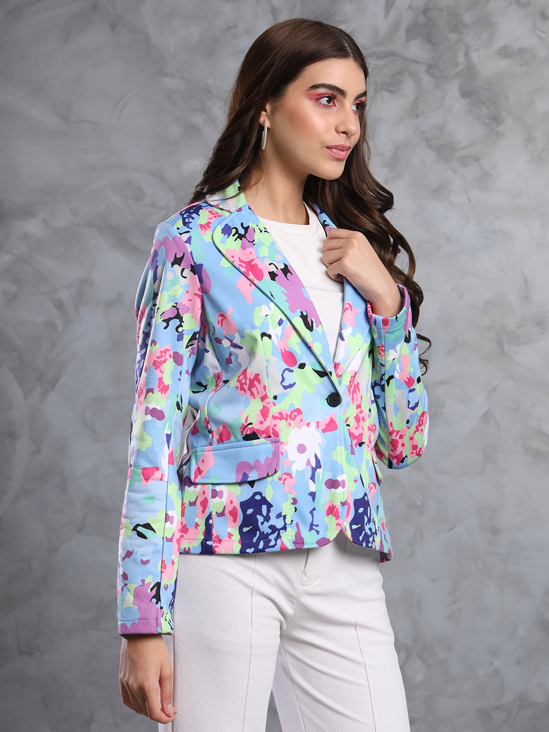 TANDUL  FLEECE BLEND Printed Coat For Women