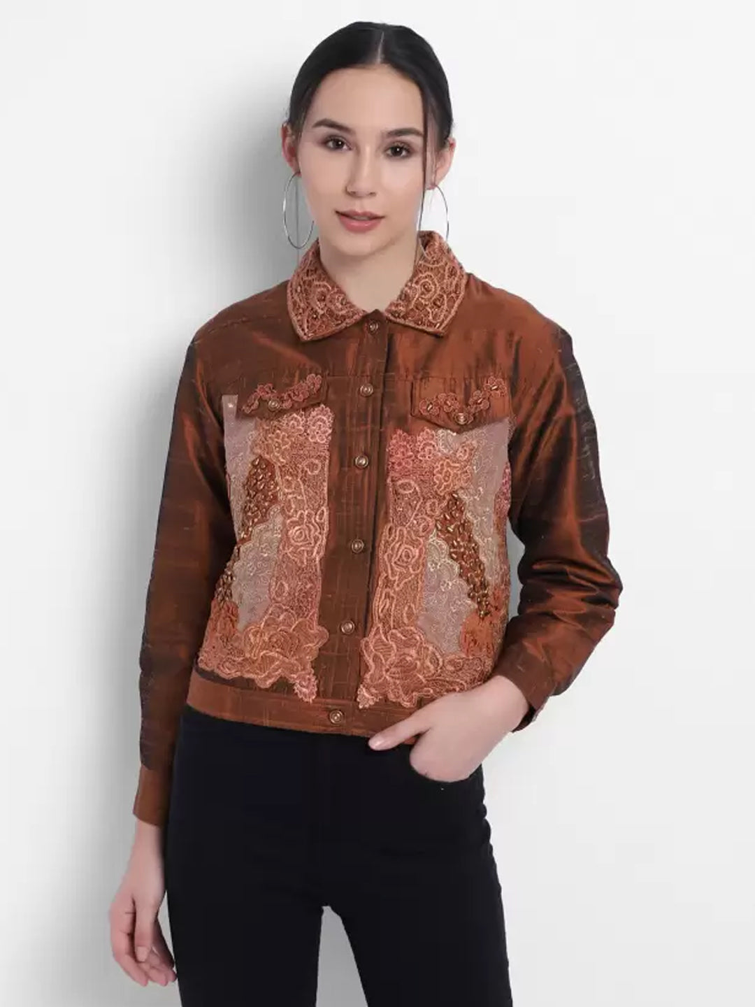 TANDUL  Full Sleeve Embroidered Women Jacket