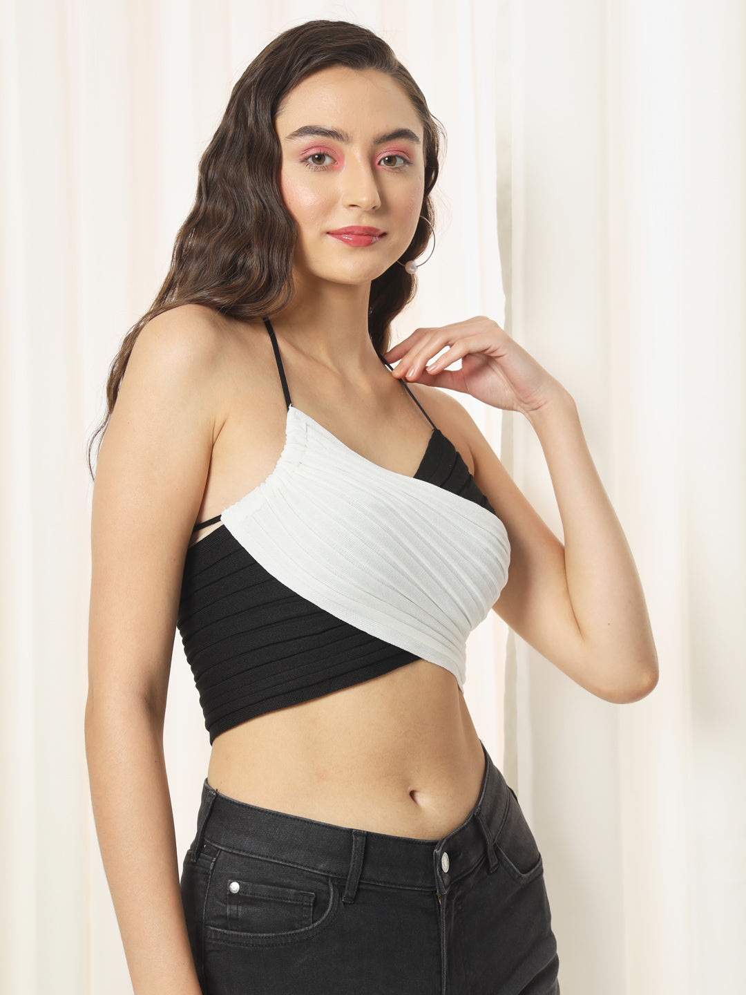 TANDUL  Casual Sleeveless Solid Women Black Top