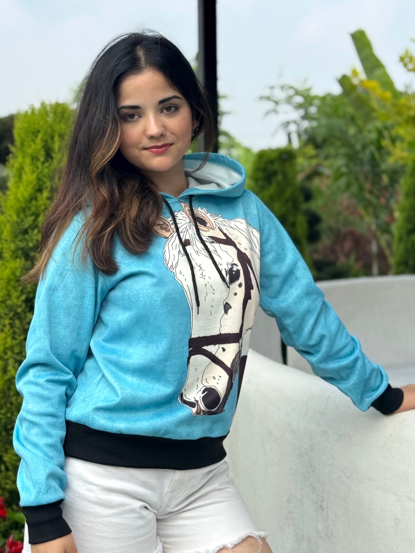 TANDUL Women Stunning Horse Printed Hoodie
