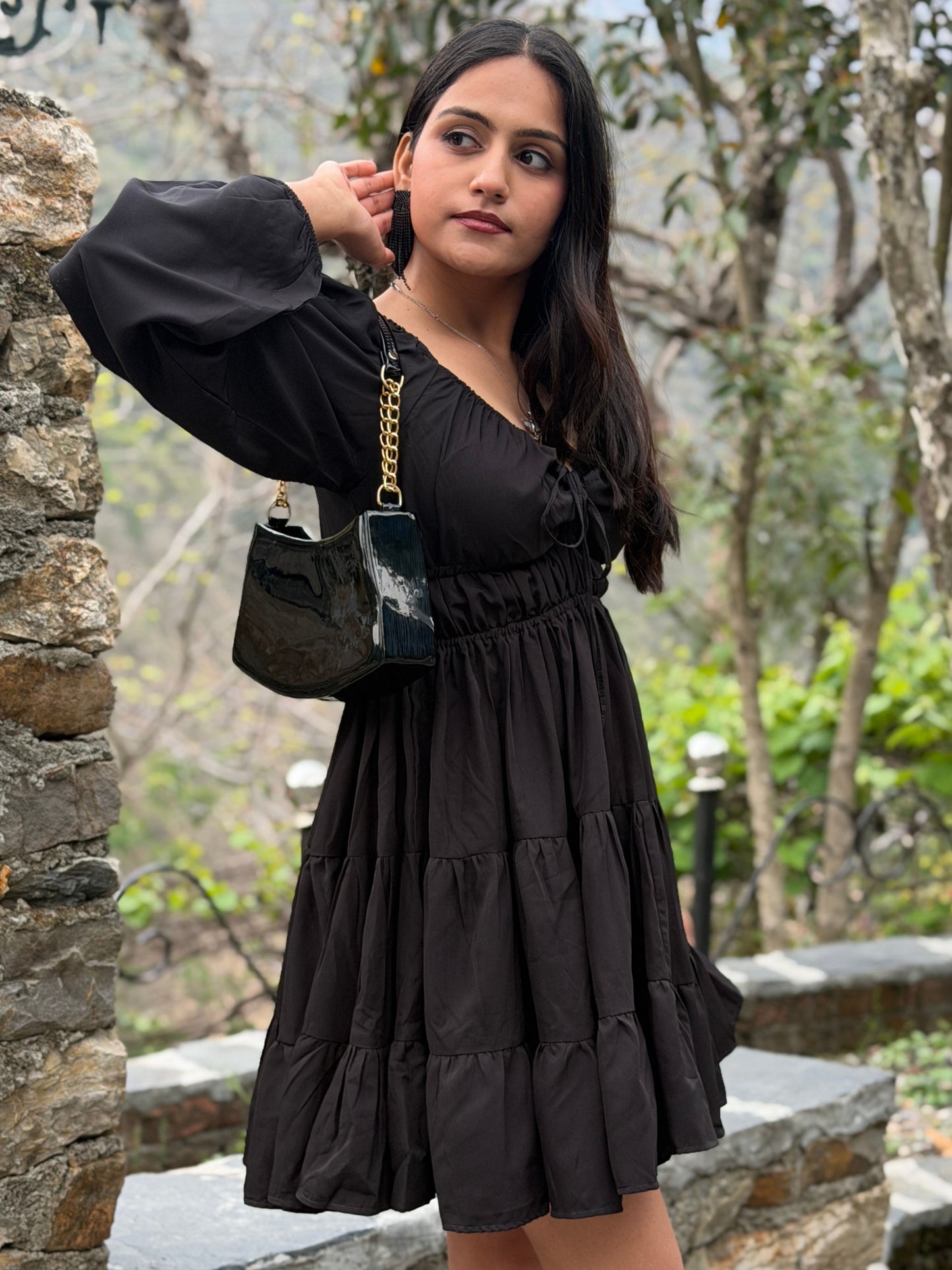 TANDUL  Women Fit and Flare Black Dress