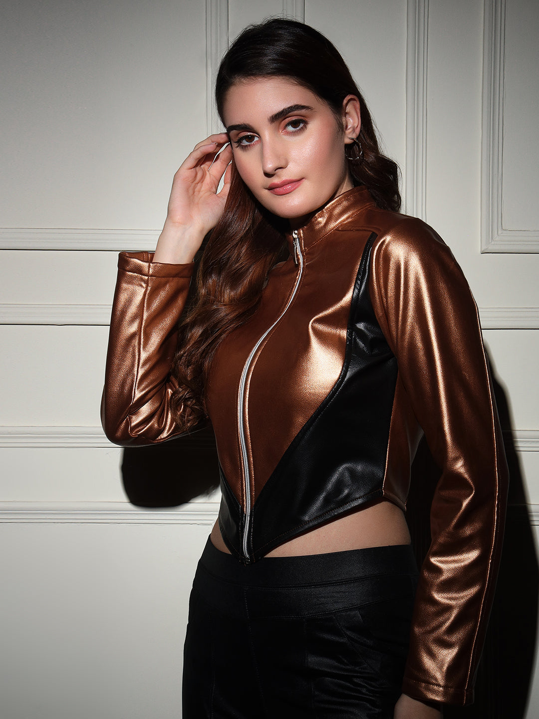 TANDUL  Women Solid Leather Jacket