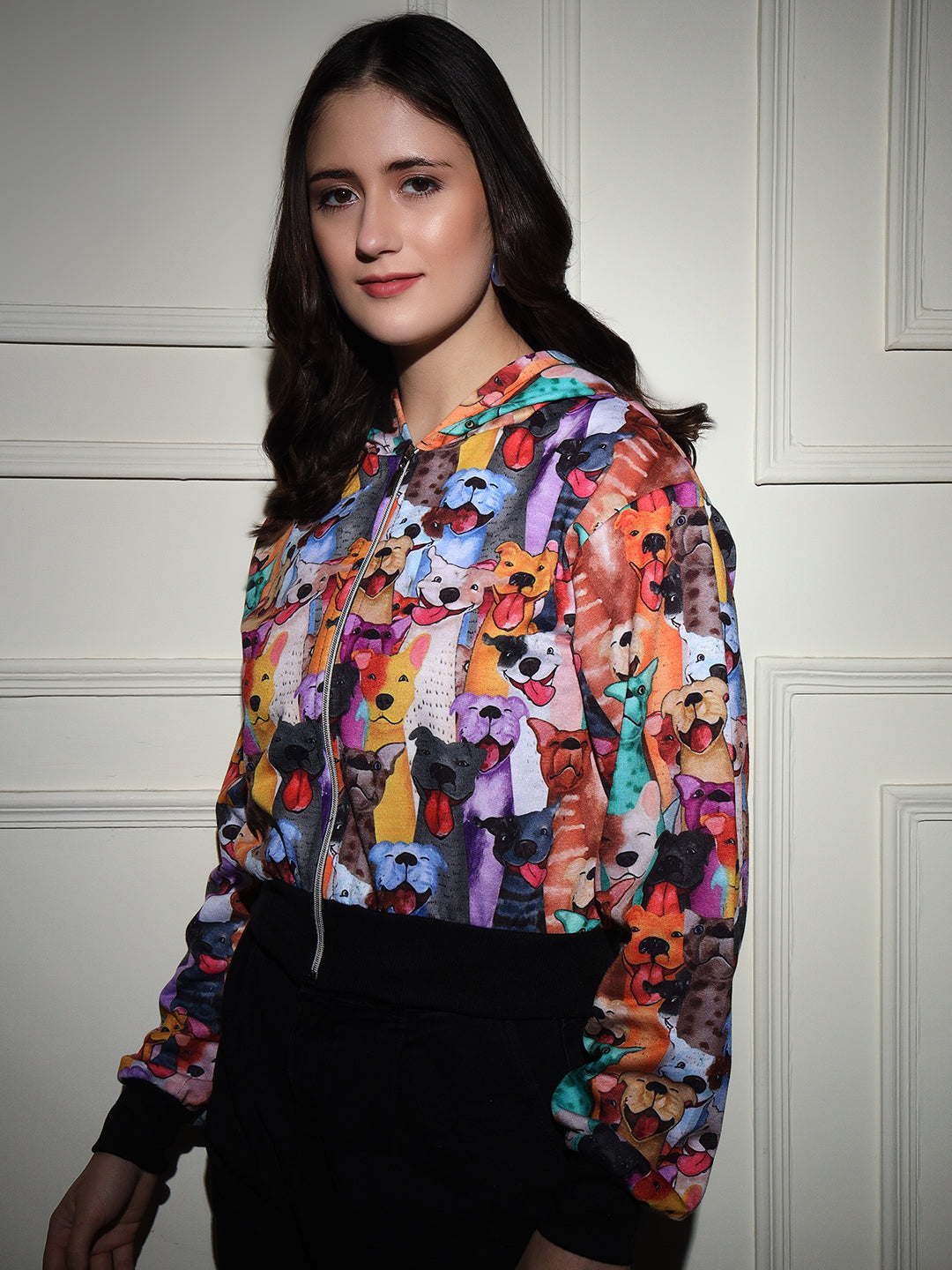 TANDUL  Women Animal Print Fleece Jacket
