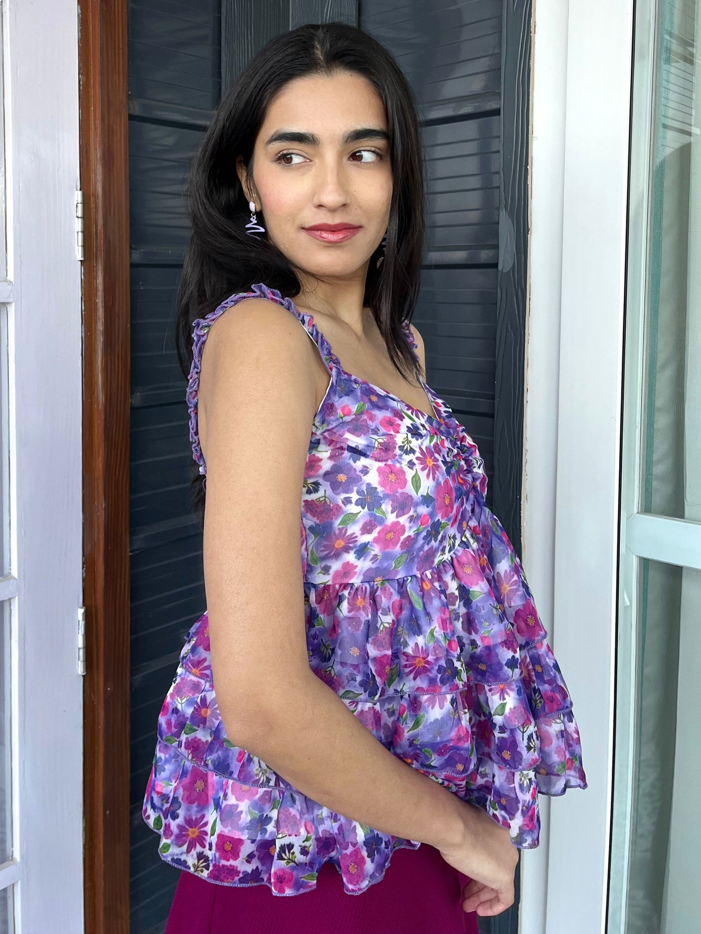 TANDUL Women Purple Floral Printed Top