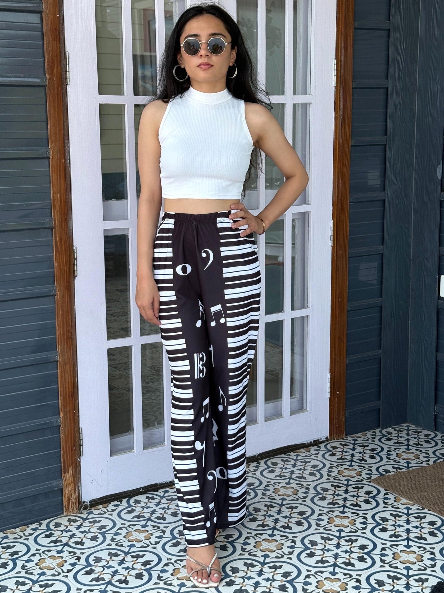 TANDUL Women Musical Notes Patterned Trouser