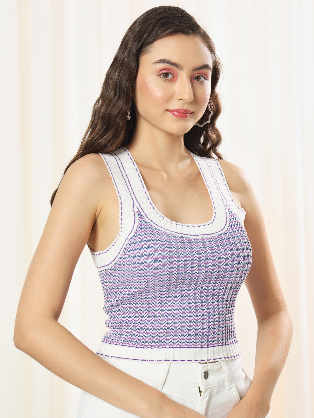 TANDUL  Casual Sleeveless Printed Women Multicolor Top